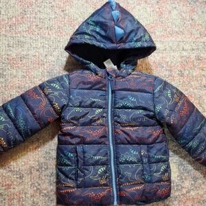 Little Me Blue and Green Puffer Jacket with Insulated Padding